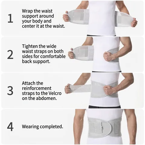 Breathable Waist Support Belt Four Seasons Thin Pressurized Belly Tuck Waist Brace With 4 ABS Support Strips For Adult