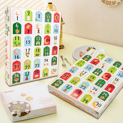Ramadán Eid Al-Fitr 30 Días Calendario de Adviento Caja de Regalo Multicolor Estilo de Oriente Medio Cartulina Regalo