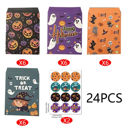 Halloween Cartoon Papier Geschenktüten Kürbis Geist Hexe Muster Party Umschläge Für Süßigkeiten Spielzeug Verpackung Kleine Taschen