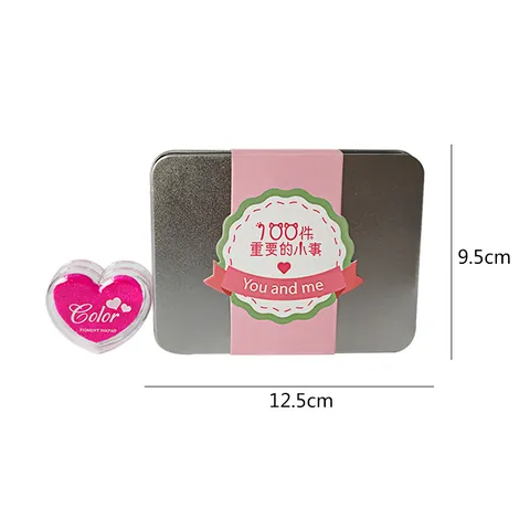 Set Regalo Gioco di Carte Sfida Romantica per Coppie con Scatola di Latta e Tampone a Cuore Regalo San Valentino Anniversario