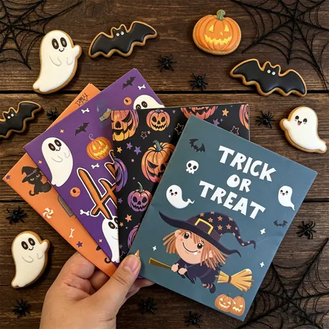 Halloween Cartoon Papier Geschenktüten Kürbis Geist Hexe Muster Party Umschläge Für Süßigkeiten Spielzeug Verpackung Kleine Taschen