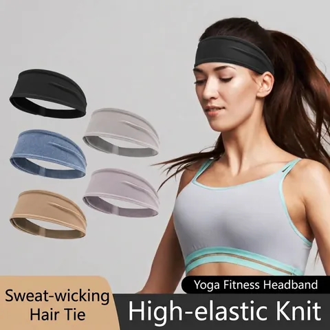 Bandeau de Sport Large Unisexe Bandeau Anti-Transpiration Élastique pour Yoga Course Fitness Cyclisme Respirant Antidérapant Cheveux