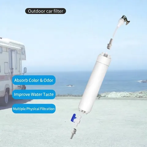 Tragbares Wohnmobil-Wasserfilter-Set mit Ultrafiltrationsmembran-Aktivkohle für Outdoor-Camping-Auto-Wasch-Handpumpen-Reinigungssystem