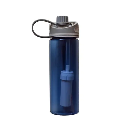 Bottiglia d'Acqua con Filtro Portatile per Esterni con Sistema di Purificazione a Cannuccia Integrato Bicchiere Sportivo in Plastica Senza BPA per Escursionismo Campeggio Sopravvivenza