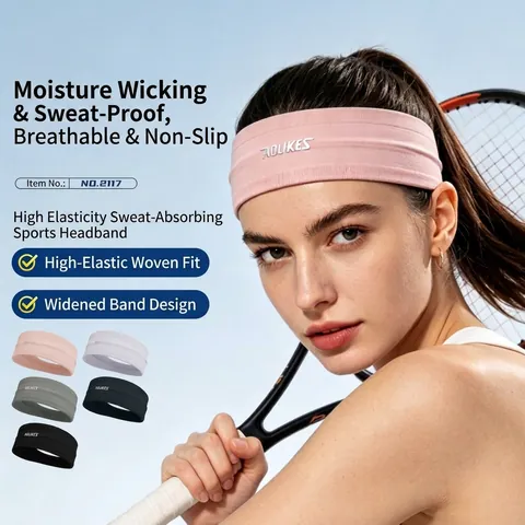 Bandeau de Sport Élastique Respirant Hommes Femmes Évacuation Transpiration Bandeau Cheveux Antidérapant Running Fitness Yoga