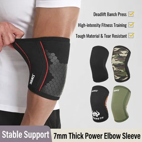 7mm Thick Neoprene Elbow Sleeves For Weightlifting Strength Training Compression Elbow Support For Men Women Sports Fitness Brace
