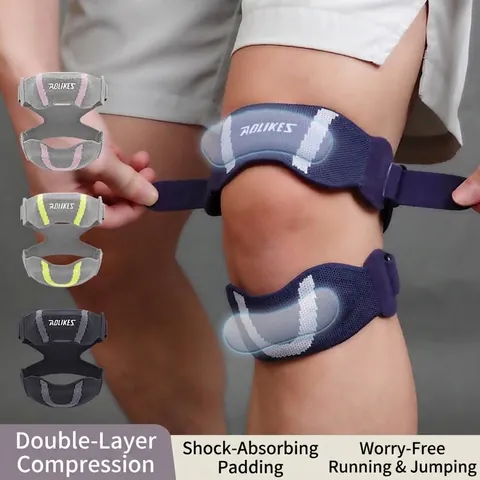 Sangle de Compression de Rotule à Double Sangle Améliorée Support de Genou Protection Sportive pour Course Fitness