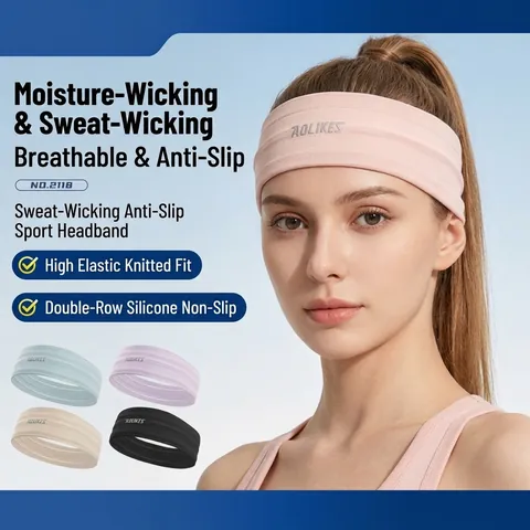 Bandeau De Sport Professionnel Pour Hommes Femmes Bandeau Anti-transpiration Antidérapant En Silicone Bandeau Élastique Respirant En Nylon Tricoté Accessoires De Fitness De Yoga De Course