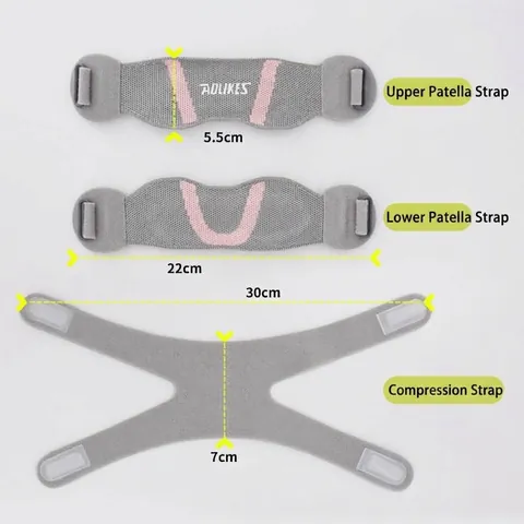 Sangle de Compression de Rotule à Double Sangle Améliorée Support de Genou Protection Sportive pour Course Fitness