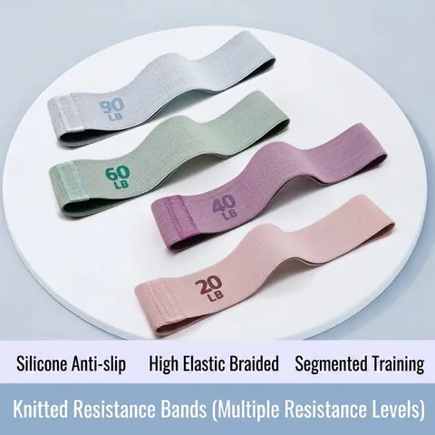 Bande di Resistenza Per Allenamento Glutei Donna Anelli Yoga in Tessuto Antiscivolo Livelli di Forza Professionali Fasce Elastiche Fitness