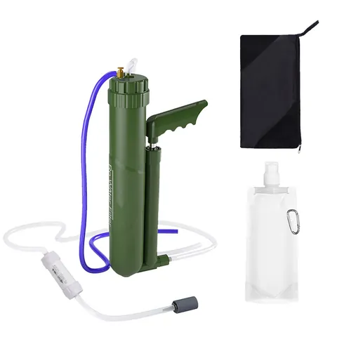 Tragbarer Manueller Handpumpen Wasserfilter Reiniger Für Camping Wandern Notfall 0.01 Mikron UF RO Mehrstufiges Filtersystem