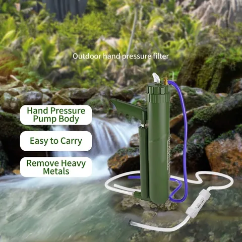 Purificateur d'Eau Extérieur Portable Pompe Manuelle Filtre de Survie Système de Filtration RO UF pour Camping Randonnée Secours