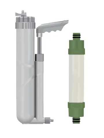 Tragbarer Outdoor Wasserfilter Handpumpe Manueller Ultrafiltration UF Luftreiniger Überleben Notfall Camping Wanderausrüstung Armeegrün