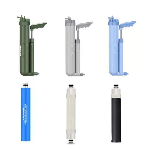 Tragbare Outdoor-Wasserfilterpumpe UF-Membran Notfall-Überlebensfiltersystem für Wandern Camping 480ml Wassersack