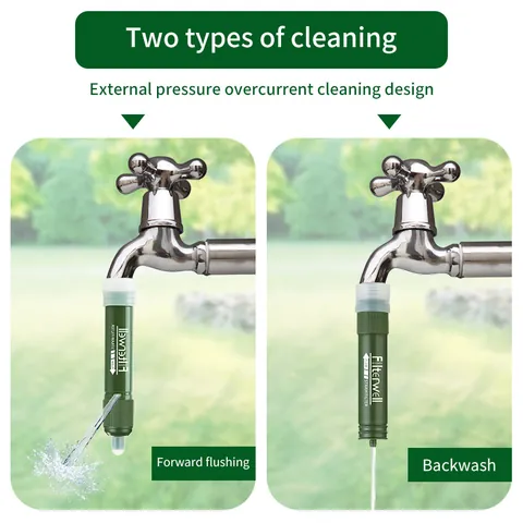 Cannuccia Portatile per Filtro dell'Acqua Esterna Filtrazione a Più Stadi Purificatore Personale per Campeggio Escursionismo Sopravvivenza