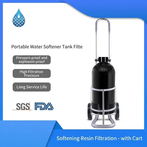 Système d'Adoucisseur d'Eau Portable pour RV avec Chariot Réservoir de Filtre PE FRP pour Yacht Lavage Auto Piscine