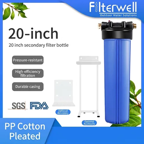 Système de Boîtier de Filtre à Eau à Deux Étages Jumbo de 20 Pouces Purificateur Portable avec Support pour Cuisine Salle de Bain