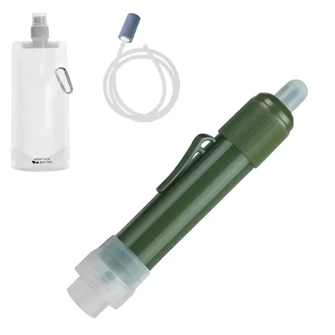 Cannuccia Filtro Acqua Portatile da Esterno Attrezzatura di Sopravvivenza Personale Depuratore d'Acqua di Emergenza per Campeggio Trekking