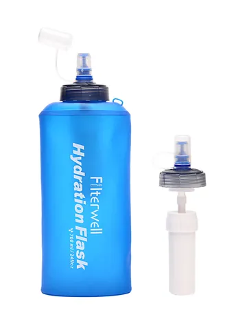 Outdoor Tragbarer Wasserfilterbeutel Weiche Trinkflasche TPU Faltbarer Filterbeutel für Camping Wandern Überleben Trinkwasser