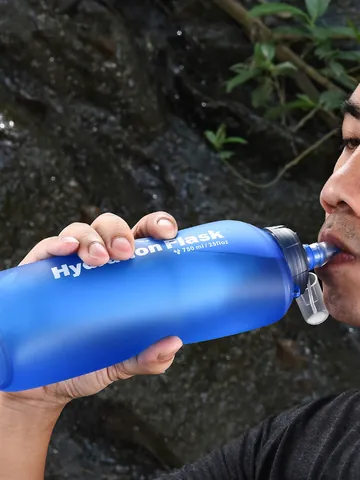 Outdoor Tragbarer Wasserfilterbeutel Weiche Trinkflasche TPU Faltbarer Filterbeutel für Camping Wandern Überleben Trinkwasser
