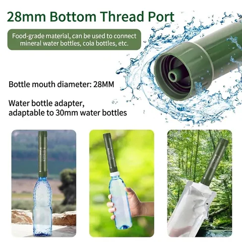 Paille de Filtre à Eau Portable Purificateur de Survie d'Urgence pour la Randonnée en Plein Air Camping Secours en Cas de Catastrophe