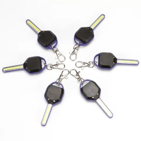Mini Lampe Porte-clés LED Étanche Extérieure Lampe de Poche COB Portable Lampe de Secours Avec Crochet Métallique pour Camping