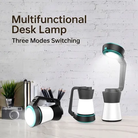Multifunktionale 3-in-1 LED Tischlampe Mit Augenschutz Rotierendes Nachtlicht Tragbare Taschenlampe Für Schlafzimmer Camping
