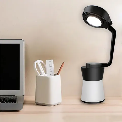 Multifunktionale 3-in-1 LED Tischlampe Mit Augenschutz Rotierendes Nachtlicht Tragbare Taschenlampe Für Schlafzimmer Camping