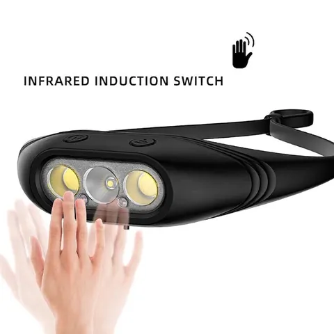 Rechargeable LED Headlamp Integrated Silicone Motion Sensor Headlight Waterproof Super Bright Outdoor Camping Fishing Flashlight