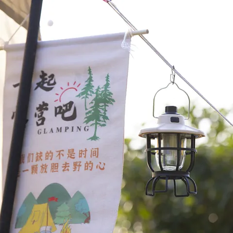 Retro Portable LED Camping Lantern Atmosphere Night Light Stepless Dimming Rechargeable Hanging Lamp Outdoor Tent Lighting Home Decor Gift