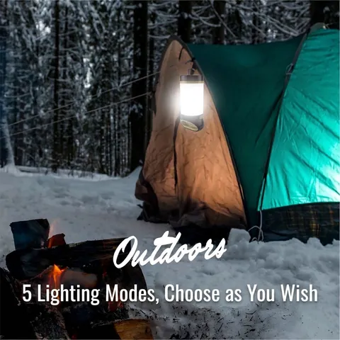 Outdoor LED Camping Lantern Portable Emergency Tent Light 5 Modes Waterproof Hanging Flashlight for Hiking Fishing Camping