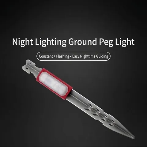 Estacas de Tienda de Campaña LED para Exteriores Clavos de Tierra de Hierro Con Advertencia Nocturna Luces de Fijación de Toldo Funcionales