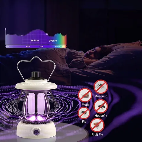 Multifunctionele Draagbare Muggenlamp UV-Lichtval Oplaadbare Kampeerlantaarn Stille Insectenverdelger Voor Binnen Buiten