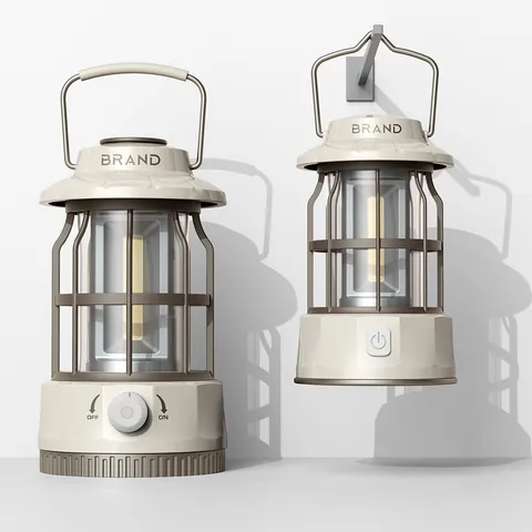 Portable Retro LED Camping Lantern Rechargeable Outdoor Hanging Tent Lamp Vintage Atmosphere Lighting For Hiking Camping