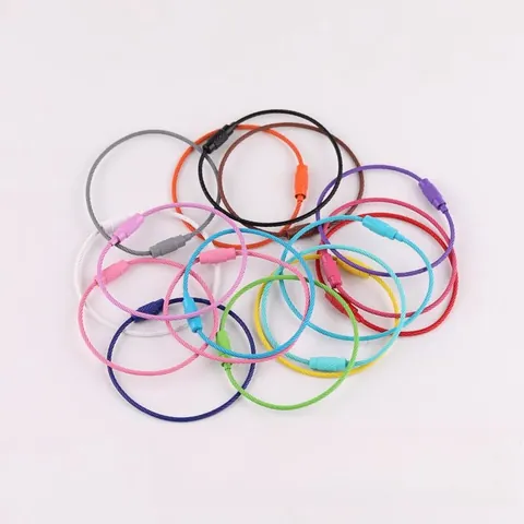 Colored Painted Steel Wire Key Ring For DIY Jewelry Making Accessories Multi-functional Twist Screw Lock Wire Loop Cable Ring