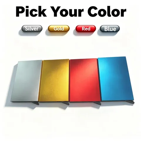 RFID Blocking Automatic Popup Aluminum Alloy Credit Card Holder Minimalist Slim Metal Business Card Case Wallet for Men Women