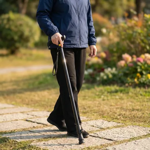 Verstelbare Aluminium Telescopische Wandelstok Voor Ouderen Antislip T-Handgreep Wandelstok Met Externe Vergrendeling Outdoor Hulp