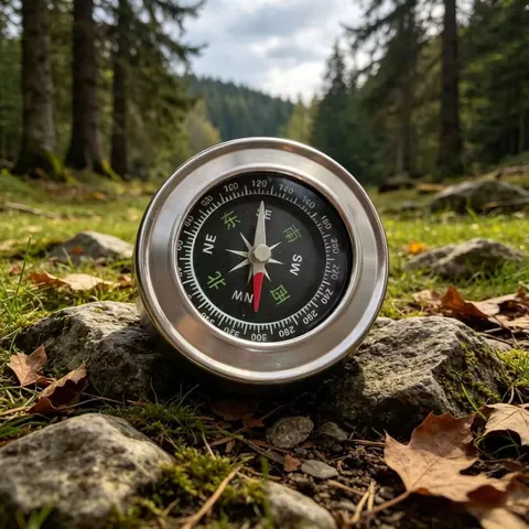 60mm Outdoor Compass Portable Stainless Steel Navigation Tool Waterproof North Pointing Compass For Hiking Camping Survival