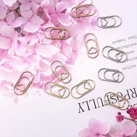 Graffette Metalliche Creative a Forma di Croce e Cuore Oro Oro Rosa Argento Filo Decorativo Organizzatore Documenti Ufficio Scuola