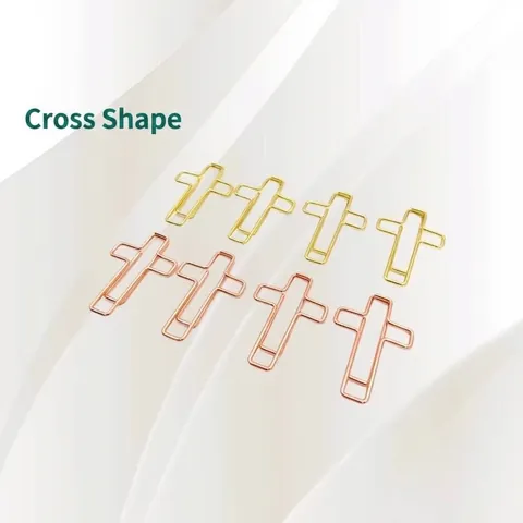 Graffette Metalliche Creative a Forma di Croce e Cuore Oro Oro Rosa Argento Filo Decorativo Organizzatore Documenti Ufficio Scuola