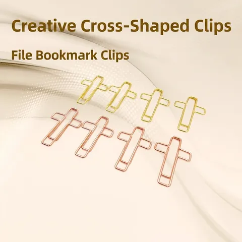 Graffette in Metallo a Forma di Croce Creative Clip Segnalibro Decorative Oro Oro Rosa Organizzatore Documenti Ufficio Scuola