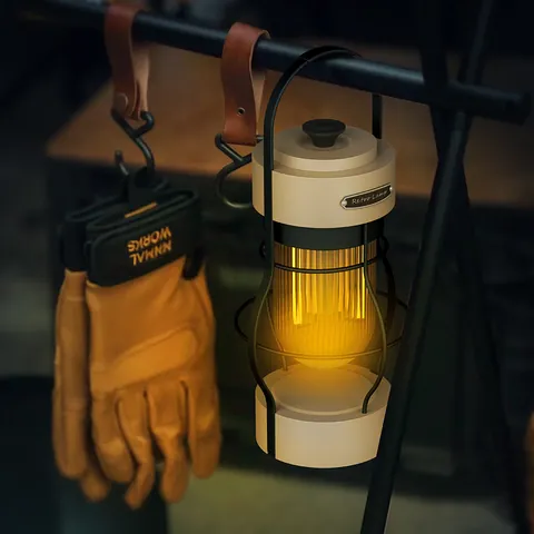 Retro LED Kampeerlantaarn Oplaadbaar Type-C Metalen Kooi Industriële Stijl Buiten Tent Sfeerlicht Voor Terras Noodgeval Ophanging