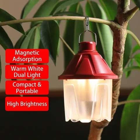 Retro Pinecone LED Camping Lantern Rechargeable Portable Tent Light Vintage Atmosphere Outdoor Hanging Camp Lamp Waterproof Night Light