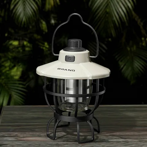 Retro LED Camping Lantern Rechargeable Portable Hanging Outdoor Tent Lamp IPX4 Waterproof Decorative Atmosphere Light For Picnic Hiking Yard
