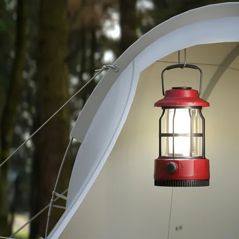 Retro LED Camping Lantern Portable Vintage Hanging Tent Light Stepless Dimming Rechargeable Battery Operated Outdoor Emergency Lamp