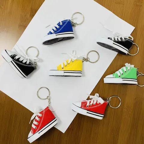 Mini Canvas Shoe Keychain Creative Bicycle Kickstand Cover Motorcycle Side Stand Support Decor Sneaker Bag Charm Pendant