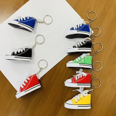 Mini Canvas Shoe Keychain Creative Bicycle Kickstand Cover Motorcycle Side Stand Support Decor Sneaker Bag Charm Pendant