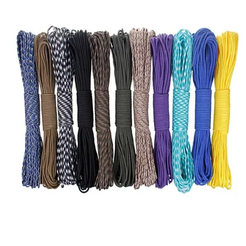 Paracord 4mm 7 Πυρήνων Πλεγμένο Πολυεστερικό Σχοινί Επιβίωσης Εξωτερικού Χώρου Σχοινί Έκτακτης Ανάγκης Πολλαπλών Χρήσεων για Κατασκήνωση Πεζοπορία