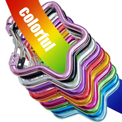Aluminiumlegering Vijfpuntige Ster Karabijnhaak Veelkleurige Stervormige Sleutelhanger Clip Outdoor Decoratieve Rugzak Ophanghaak Ster Staaldraad Sleutelring