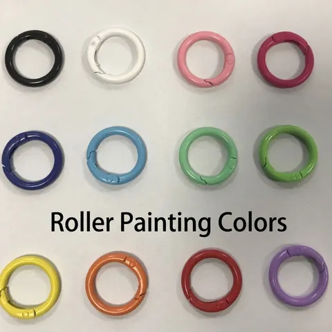 Anelli a Molla Colorati Fibbia Rotonda in Metallo Moschettone Portachiavi Accessori per Gioielli Artigianato DIY